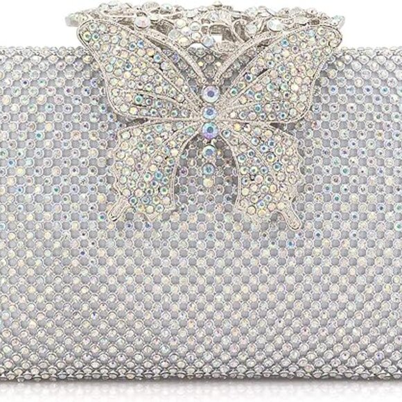 NEW Sparkling Bling Swarovski Crystal Rhinestone Clutch Butterfly Purse … - Picture 11 of 14